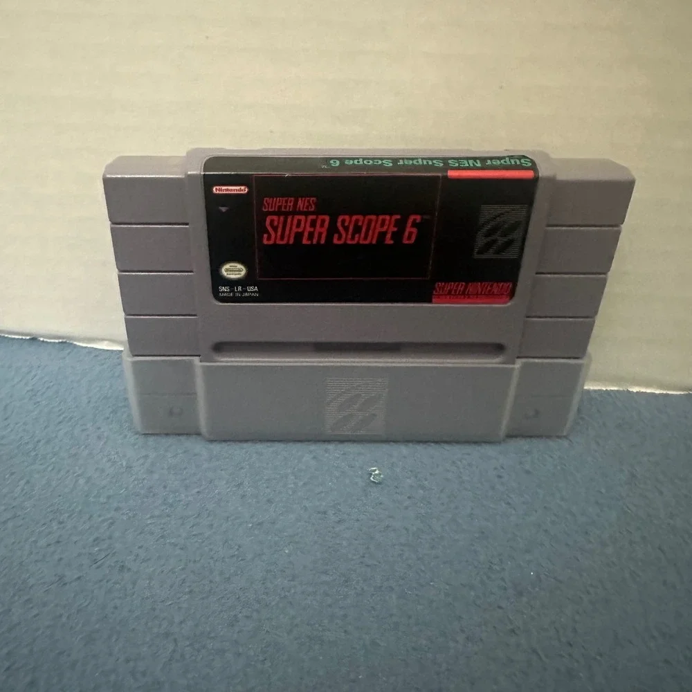 Super Nintendo SNES Super Scope 6 Game Cartridge SNS-LR-USA with Dust Cover